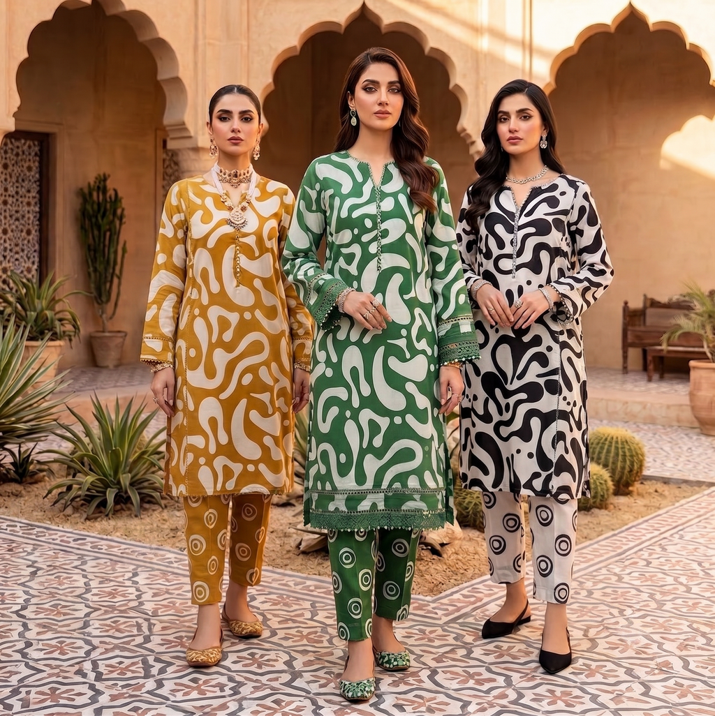 Abstract Print 2-Piece Summer Suit (Shirt & Trouser) | Ahmadzee