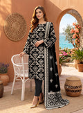 Black & Cream 3 Piece Unstitched Lawn Suit | Rs. 2,800