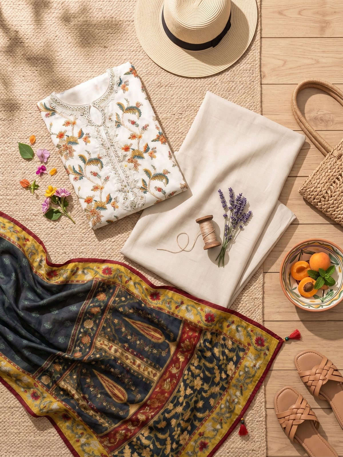 Ahmad Zee Fabrics 3-Piece Lawn Suit | Embroidered Summer Collection