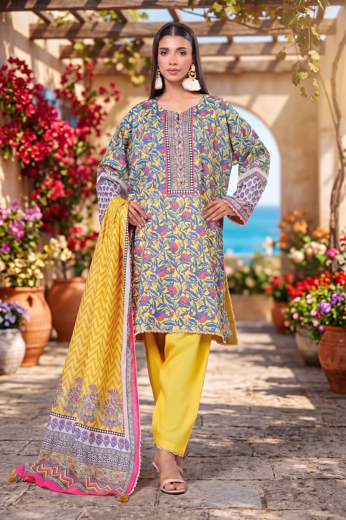 Ahmad Zee 3-Piece Unstitched Summer Lawn Suit – PKR 2,900
