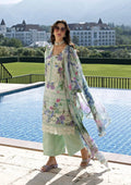Premium Embroidered Light Blue 3-Piece Unstitched Suit with Organza Dupatta