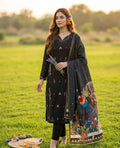 3-Piece Unstitched Lawn Suit with Printed Silk Dupatta | Ahmad Zee Fabrics
