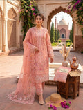 Peach Blossom Luxury Embroidered 3-Piece Organza Suit