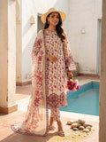 Ahmad Zee Fabrics – Crimson Vines 3-Piece Printed Lawn Suit with Laser-Cut Borders