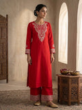 Premium Unstitched 2-Piece Lawn Suit Red | Summer Collection