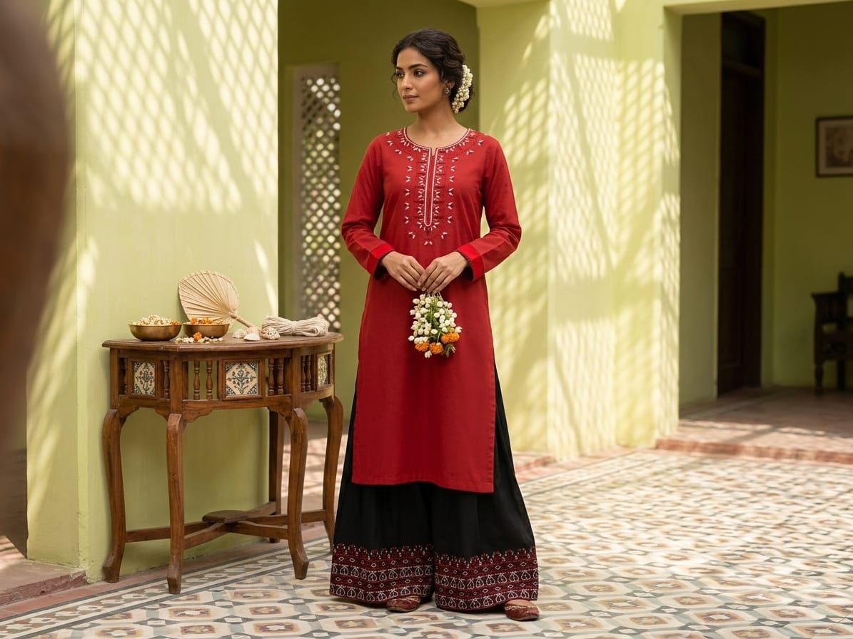 Premium Unstitched 2-Piece Lawn Suit Maroon Black| Summer Collection