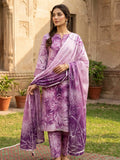 Elegant Purple Floral Unstitched Lawn Suit | Ahmad's Fabrics
