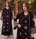 Ahmad Zee Fabrics - Classic Black Floral Embroidered 3-Piece Unstitched Suit