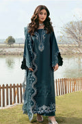 Ahmad Zee Fabrics - Elegant Deep Teal Embroidered 3-Piece Unstitched Suit